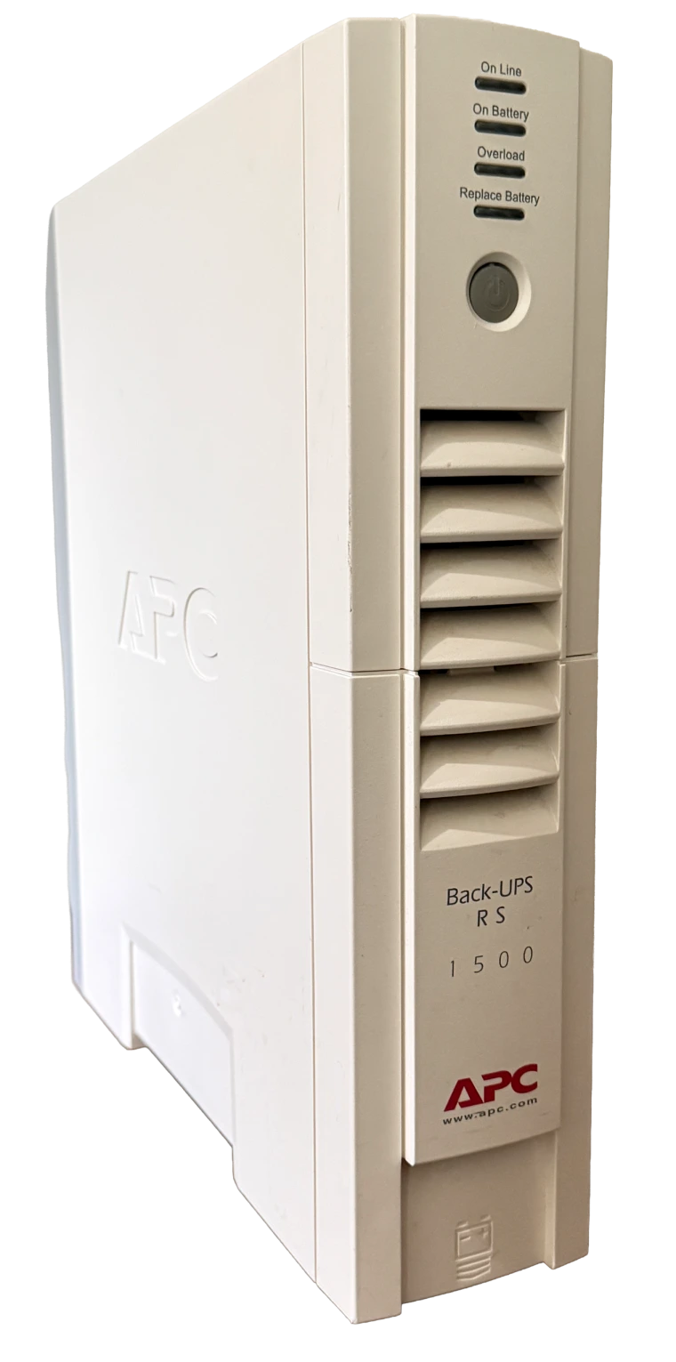 The front of Dr. Bob's UPS battery-backup unit, with its status display